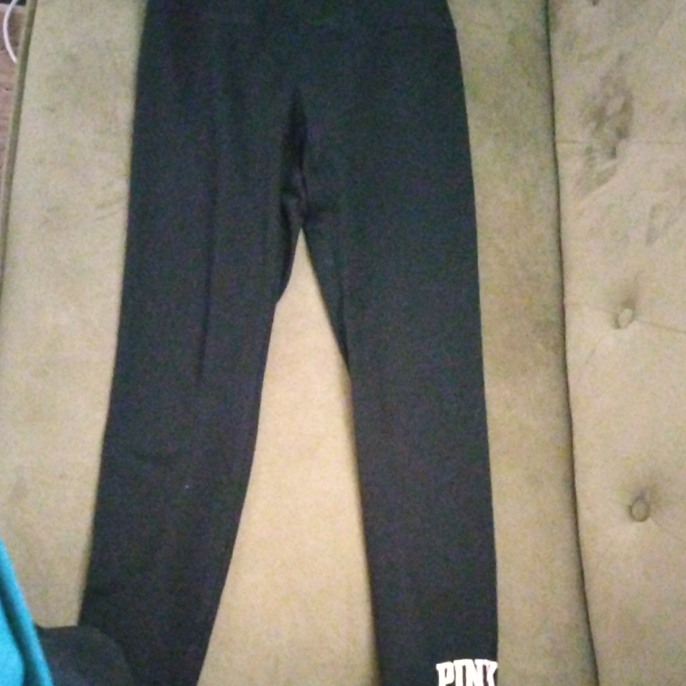 PINK Victoria's Secret Black Logo Tag Tee